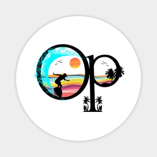 Retro Ocean Pacific - Summer Surf- 80s Magnet